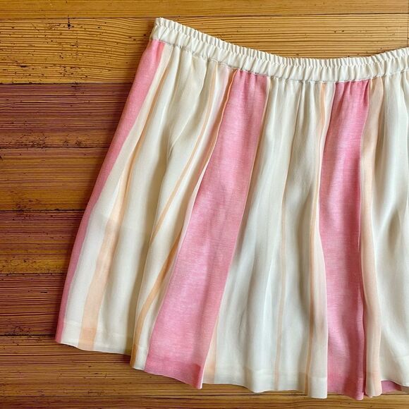 Club Monaco silk stripe mini skirt. Size 12. - Picture 3 of 8